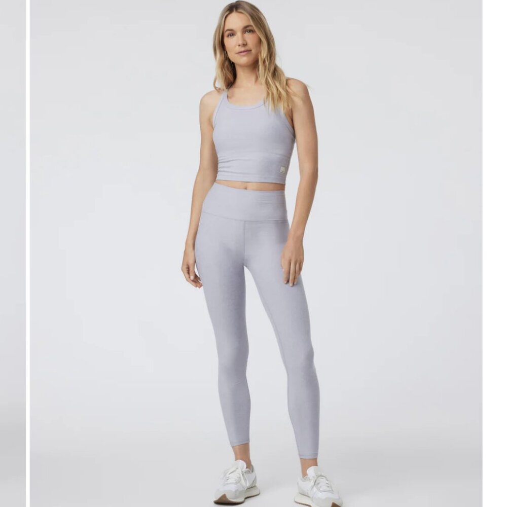 Vuori Set - Elevation Racerback Tank (S) & Clean Legging (M) - Rain Heather